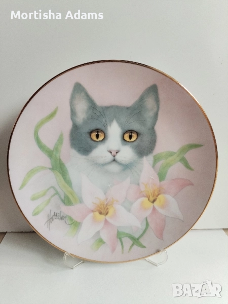 Декоративна чиния- коте, снимка 1