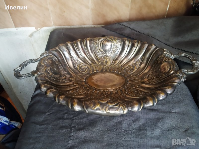 посребрена барокова фруктиера,купа, снимка 1