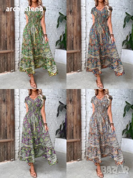 Нова лятна модна бохемска рокля с висока талия, 4цвята , снимка 1