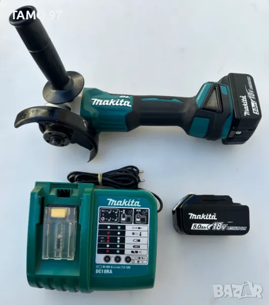 Makita DGA504 - Безчетков акумулаторен ъглошлайф 2x18V 5.0Ah, снимка 1