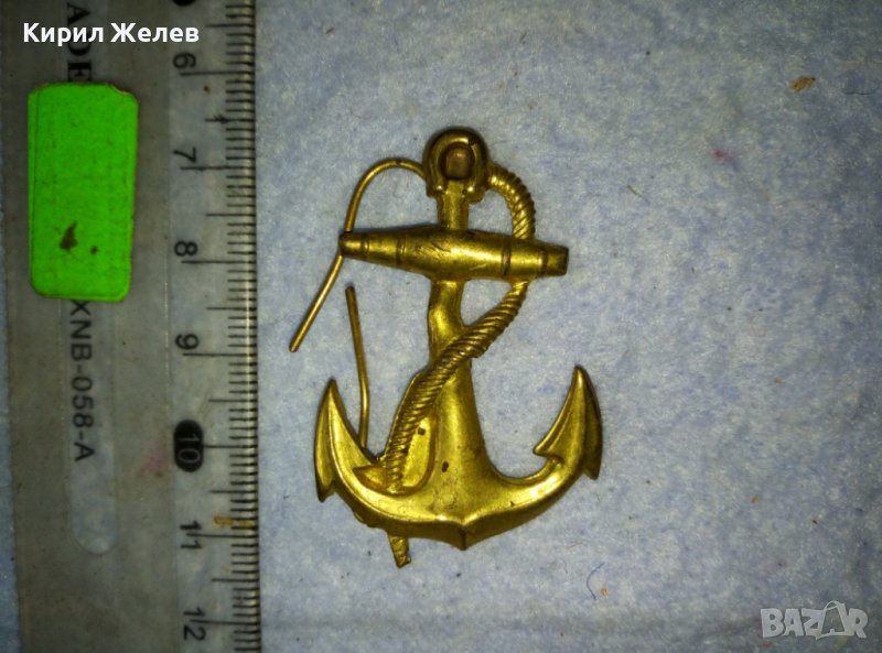 СТАРА КАПИТАНСКА БРОНЗОВА КОКАРДА / ВЕНЗЕЛ - КОТВА РЯДЪК За КОЛЕКЦИЯ УКРАСА ФУРАЖКА 38873, снимка 1