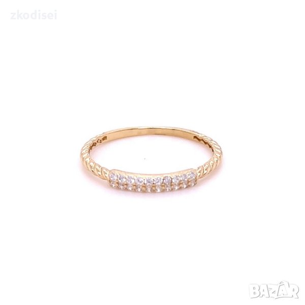 Златен дамски пръстен 0,91гр. размер:55 14кр. проба:585 модел:22054-2, снимка 1