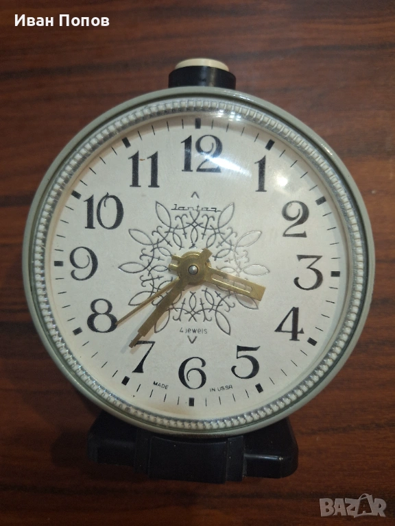 Будилник механичен, профилактиран, работи точно Янтар СССР, снимка 1