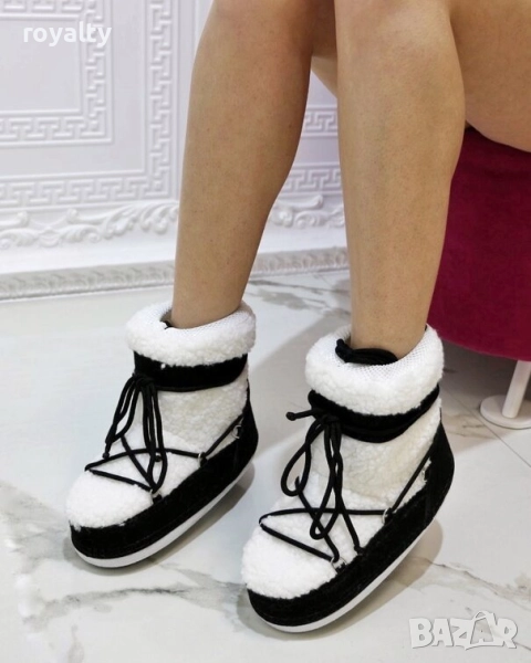 Апрески на платформа - черен велур, снимка 1