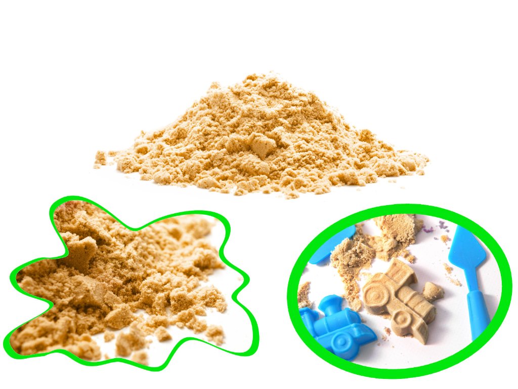Кинетичен пясък в кутия от 2 кг, с 16 форми в Пластелини, моделини и пясъци  в гр. Айтос - ID34390018 — Bazar.bg