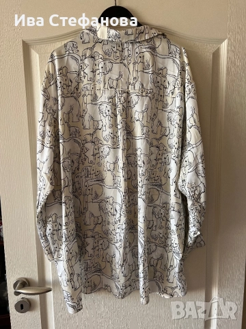 Нова елегантна луксозна овърсайз бяла риза zara Zara Зара Мароко Morocco слончета , снимка 2 - Ризи - 51646828