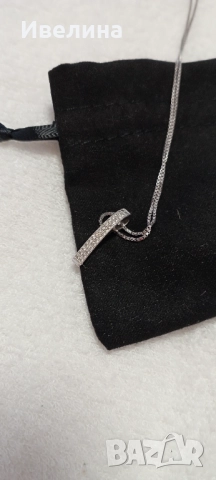 Сребърен с висулка с камъчета, 28 лв