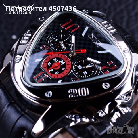 Автоматичен часовник Jaragar Sport Racing Triangle, снимка 9 - Мъжки - 52777361