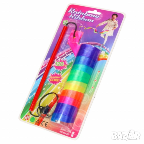 Цветна лента за танци и гимнастика с регулируема върва, снимка 3 - Други - 52041846