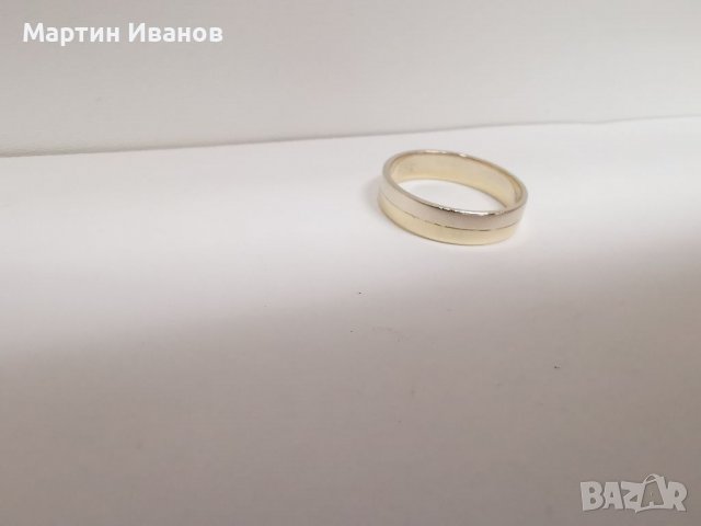Златна халка единична бяло и жълто злато , снимка 6 - Пръстени - 37216079