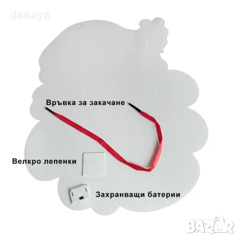 5296 Светеща коледна украса за стена Дядо Коледа Елха Снежко, 19 см, снимка 5 - Декорация за дома - 47605397