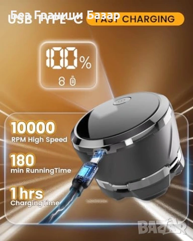 Нова Електрическа самобръсначка за плешиви 6D мокро сухо бръснене мъж, снимка 4 - Електрически самобръсначки - 53961881