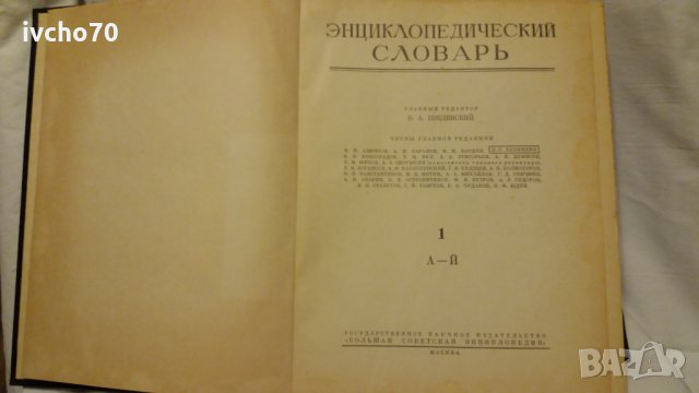Енциклопедический словарь - 1 том - А - Й , снимка 2 - Енциклопедии, справочници - 31050842
