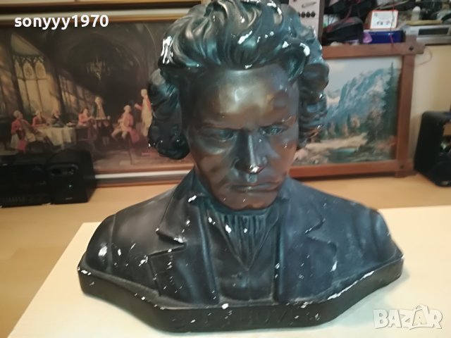 BEETHOVEN-БЮСТ ВНОС GERMANY 1504231654L, снимка 3 - Антикварни и старинни предмети - 40376163