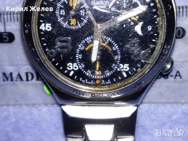 SWATCH SWISS AG2005 Марков ОРИГИНАЛЕН ШВЕЙЦАРСКИ КВАРЦОВ ЧАСОВНИК с ВЕРИЖКА БЛАГОРОДНА СТОМАНА 35320, снимка 5 - Мъжки - 39893611