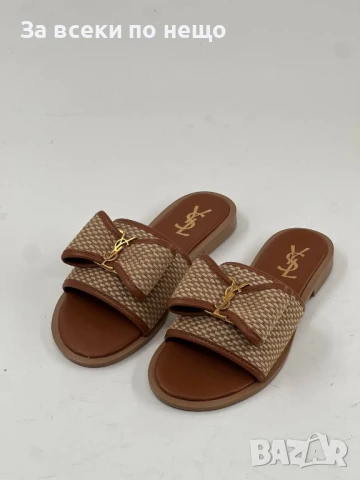 Yves Saint Laurent Дамски Кафеви Чехли Код E507