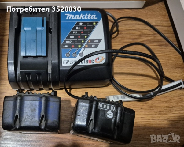 Комплект 2бр батерии и зарядно Makita BL1850B, BL1830 и DC18RC LXT 18V, снимка 2 - Други инструменти - 54009468