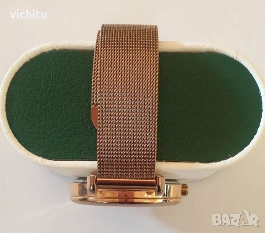Нов луксозен дамски ръчен часовник с метална верижка и закопчалка в цвят розово злато., снимка 3 - Дамски - 39964785
