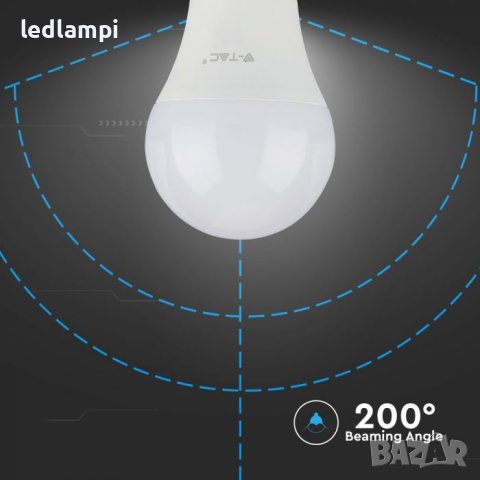 LED лампа 10,5W E27 Термопластик Топло Бяла Светлина, снимка 3 - Лед осветление - 8536956