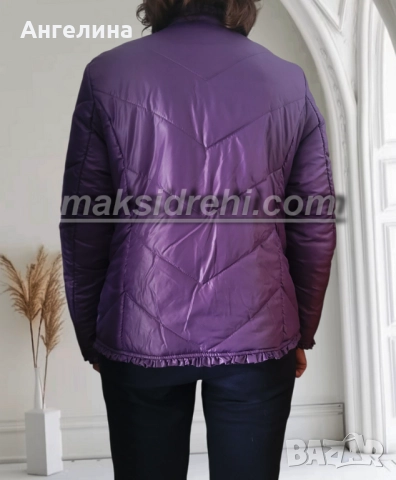 Дамско елегантно яке тип сако от промазан шушляк с къдри., снимка 3 - Якета - 52386171