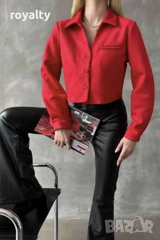 Елегантно дамско сако в червено , снимка 2 - Сака - 52213128