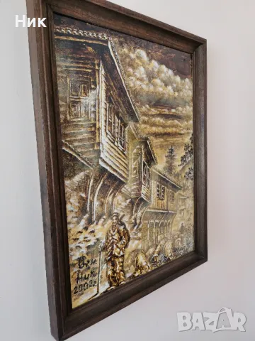 Картина върху платно Овчар с овце през стария град , снимка 3 - Картини - 48870643