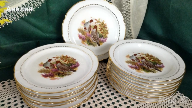 Френски чинии с птици , снимка 2 - Чинии - 51051540
