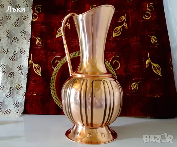 Медна кана 46 см.,10 л.,1.5 кг.,чиста червена мед. , снимка 5 - Антикварни и старинни предмети - 56009950