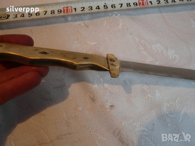  Колекционерски нож с бронзова дръжка , снимка 2 - Други ценни предмети - 30846219