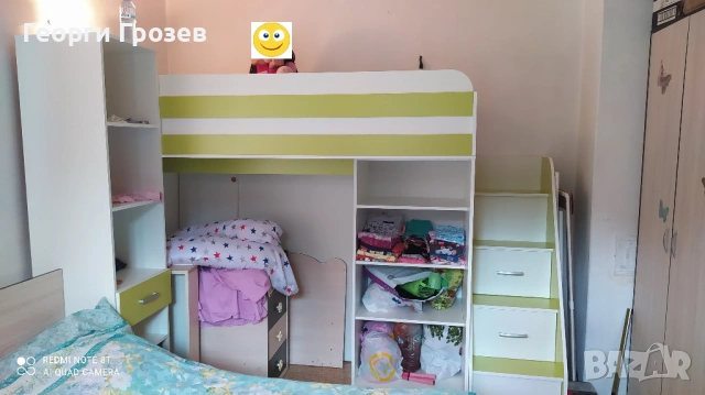 Високо легло и шкаф, снимка 6 - Мебели за детската стая - 53004104