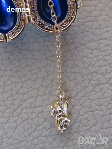 Фино дамско колие-висулка с Яйце Фаберже, ново, снимка 5 - Колиета, медальони, синджири - 45496591