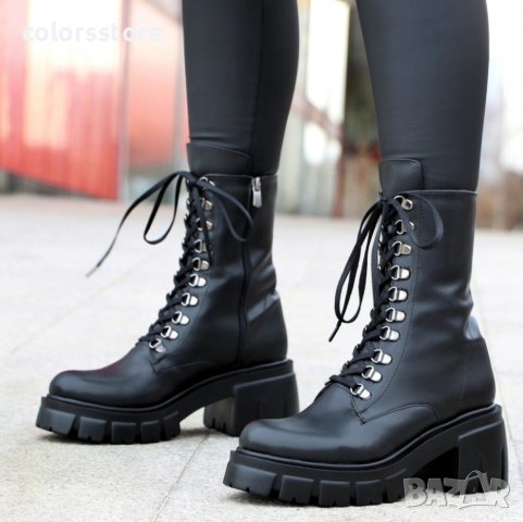 Равни боти - черна кожа - TR40, снимка 2 - Дамски боти - 31747546