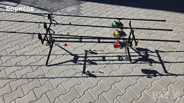 Въдици и макари Shimano за шаранджийски риболов.