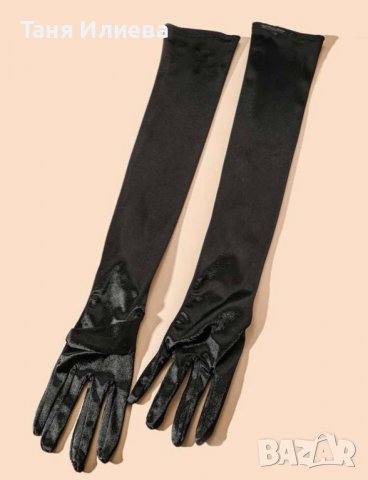 Дамски дълги сатенени ръкавици, снимка 2 - Ръкавици - 39434914