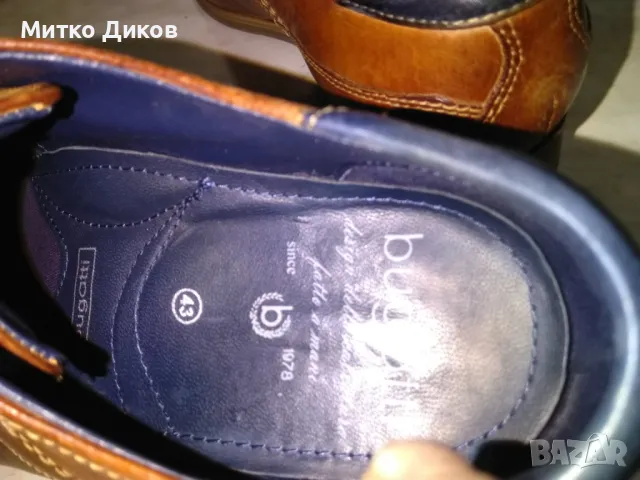 Bugatti маркови обувки естествена кожа №43 стелка 28см отлични като нови, снимка 6 - Официални обувки - 50415021