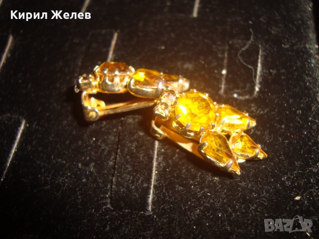 АРТ ДЕКО СТАРИННИ ОБЕЦИ с ФАСЕТИРАНИ ГОЛЕМИ ЦИТРИНИ КЛИПС ОБЕЦИ ПОЗЛАТЕНИ 17598, снимка 9 - Антикварни и старинни предмети - 31263238