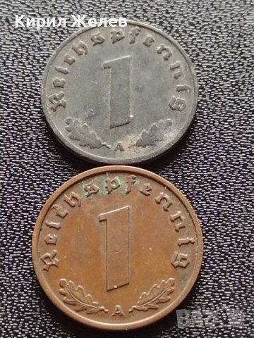 Две монети 1 райхспфенинг 1940г. Трети райх с СХВАСТИКА редки за КОЛЕКЦИЯ 3682