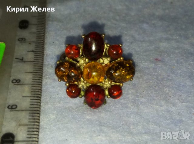 ПРЕКРАСЕН СТАР КЕХЛИБАРЕН МЕДЕН СКЪПОЦЕНЕН РЕТРО ПРЪСТЕН 27576, снимка 11 - Антикварни и старинни предмети - 42116400