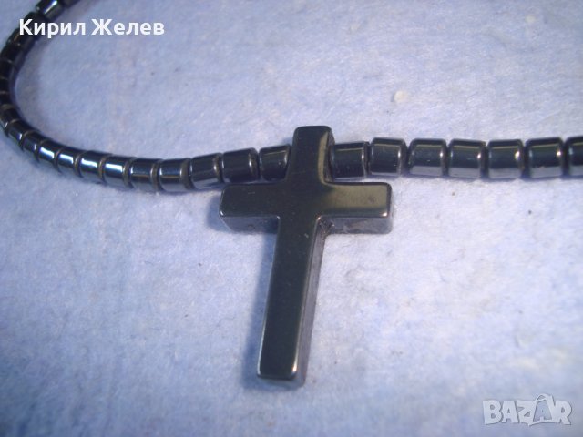 МОДНО АРТ КОЛИЕ КРЪСТЧЕ МЕДАЛЬОН от ХЕМАТИТ - ХЕНД МЕЙД ИЗРАБОТКА 27517, снимка 9 - Колиета, медальони, синджири - 36902411