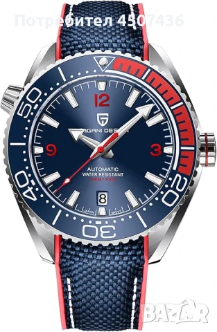 PAGANI DESIGN автоматичен часовник SEIKO NH35, сапфир, неръждаема стомана, водоустойчив, дата, безел, снимка 6 - Мъжки - 51143148