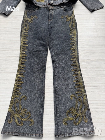 40 лева нов ластичен дънков комплект размер M-L. , снимка 3 - Дънки - 51798352