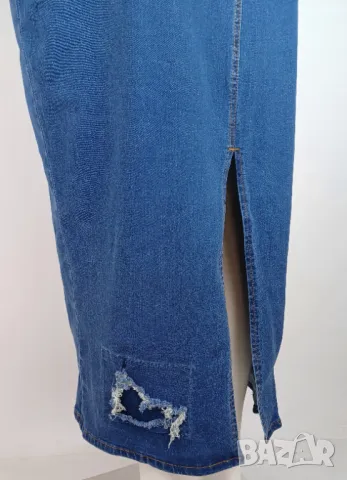 XL-XXL Еластична дънкова рокля, снимка 7 - Рокли - 50254129