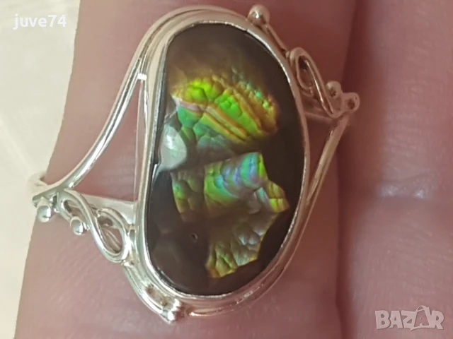 СРЕБЪРЕН ПРЪСТЕН С ОГНЕН АХАТ (МЕКСИКО) 5.85 кт.