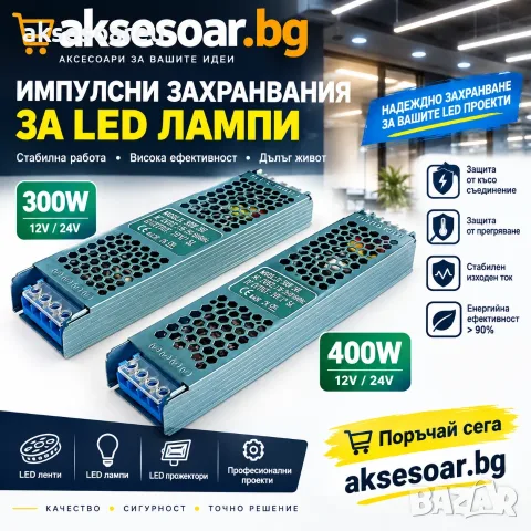 Захранване за осветление DC 12V Ултра тънък трансформатор захранващ адаптер 33 A за LED лента 300 W