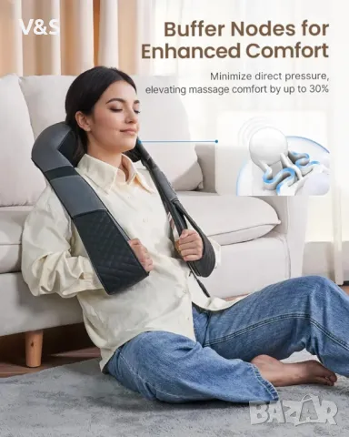 Масажор за шия и рамене RENPHO с топлина [2025 Надстроен], шиацу масажор , снимка 4 - Масажори - 49817793