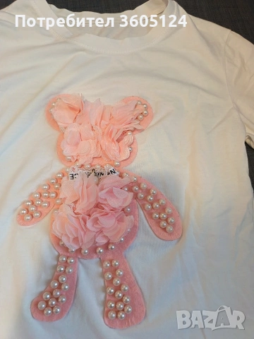 дамски комплект тениска и дънкови панталонки размер L, снимка 3 - Тениски - 53069326