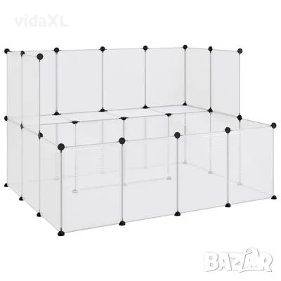 vidaXL Клетка за малки животни прозрачна 143x107x93 см PP и стомана（SKU:340570）, снимка 1 - Други - 49139638