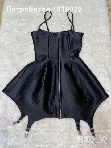 Черна мини рокля Replica-Moda XS, снимка 4 - Рокли - 44810844