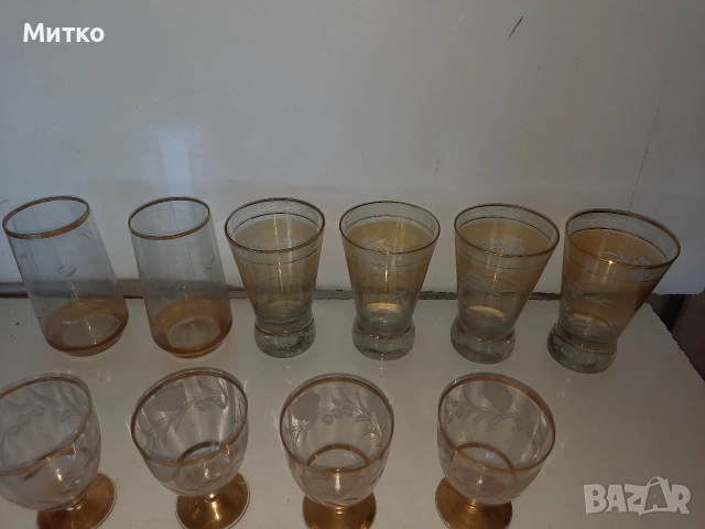 Ретро тънкостенни стъклени чаши за вода и алкохол, снимка 4 - Колекции - 52857126