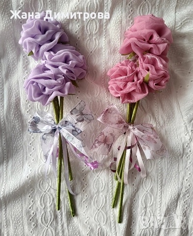 Ръчно изработени рози, снимка 4 - Декорация за дома - 35319141